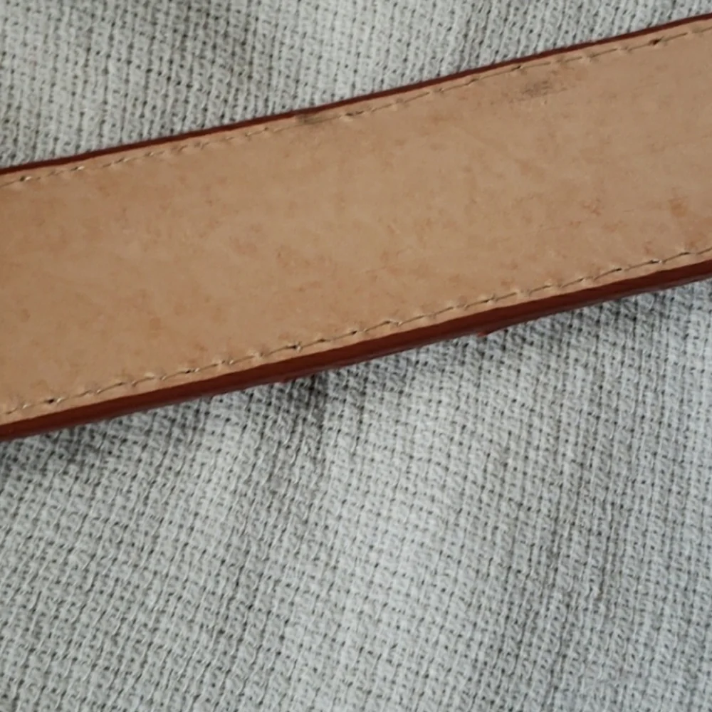 El Presidente gold collection ostrich print goat leather belt 46